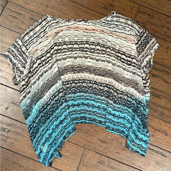 GYPSY sheer Multicolour loose flowy SILK shirt Blouse size Medium - Picture 3 of 7